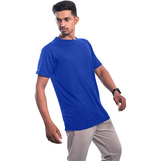                       Men Blue Textured Sports T-shirt                                              