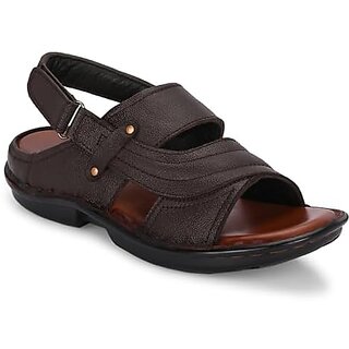 Buy G WALK Leather Sandals for Men s Stylish Comfortable Lightweight Sandal for Men Brown Online 994 from ShopClues