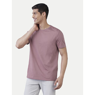                       Men Basic Peach Crew Neck T Shirt                                              