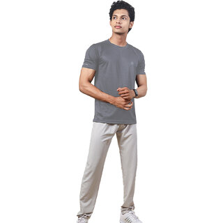                       Men grey Polyester Active Crew Neck T-Shirt                                              