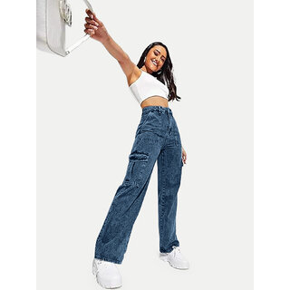                       Womens Carpentry Fit MidblueDenim Pants                                              