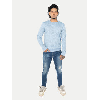                       Men Light Blue Full Sleeve T-Shirt                                              