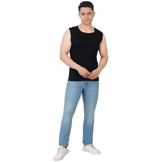                       Roundfeet Modern Men's Premium Cotton Gym Vest                                              