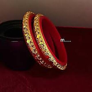 Tishna Gold Plated Acrylic Bangles Set