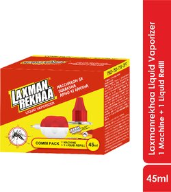 Laxman Rekhaa Mosquito Killer Repellent Machine 1pc + Liquid Refill 45ml 1pc combo pack