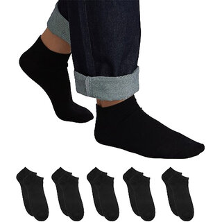 Unisex Black ankle length socks pack of 5