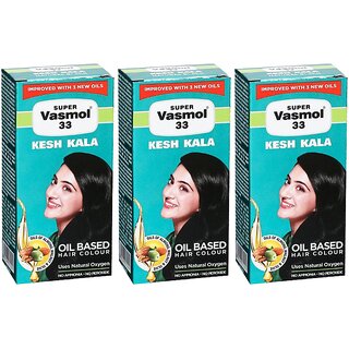 Super Vasmol 33 Kesh Kala Oil Based Hair Colour 50ml Pack Of 3 Super Vasmol 33 Kesh Kala Oil Based Hair Colour 50ml Pack Of 3