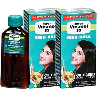 Kesh Kala Super Vasmol 33 Oil Based Hair Colour 50ml Pack Of 2