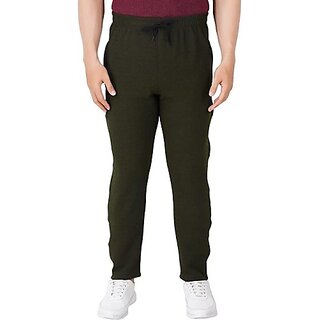                       JOHNEY JOHNEY Solid Men Green Track Pants                                              