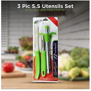 Multicolor Gas Lighter, Knife, and Pillar Set of 3 Versatile Utility Kit for Home and Outdoors Multicolor Gas Lighter, Knife, and Pillar Set of 3 Versatile Utility Kit for Home and Outdoors