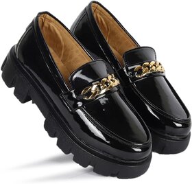 women's Loafer Shoes Driving Shoes For Women  (Black)