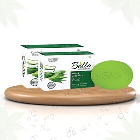 Bella Neem Aloe Vera Soap Herbal Bathing with Essential Oils Natural Healthy, Suitable for All Skin 75g ( pack of 2 )