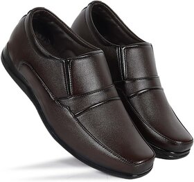 PLAYTOES Formal Shoes For Men Slip On For Men (Brown)