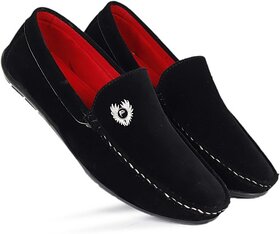 PLAYTOES Comfort and Style: Men's Loafers For Men (Black )