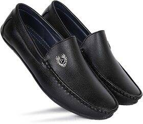 PLAYTOES Men's Casual Shoes Loafers For Men (Black )