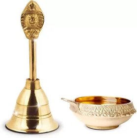 DecorDeck SKFG-00053 Brass (Pack of 2) Hanging Diya (Height 3 inch)