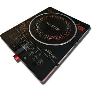                       Allstar QuickHeat Pro Induction Cooktop | 2000 Watt Infrared Plate | 6 Power Levels | Pre-set Settings for Soups, Curries | Elegant Glass Top | LED Digital Screen | User-Friendly Touch Controls (Black)                                              