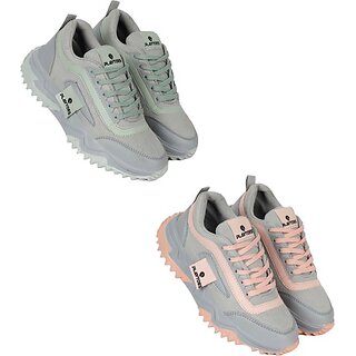 Playtoes women s sports shoes Set of 2 combo Walking Shoes For Women Multicolor