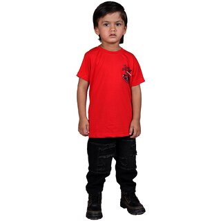 Kid Kupboard Cotton Baby Boys T-Shirt, Red, Half-Sleeves, 4-5 Years KIDS6537 Kid Kupboard Cotton Baby Boys T-Shirt, Red, Half-Sleeves, 4-5 Years KIDS6537