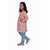 Kid Kupboard Cotton Girls Kurti, Light Orange, Full-Sleeves, 7-8 Years KIDS6549