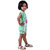 Kid Kupboard Cotton Baby Girls T-Shirt and Short Set, Green, Half-Sleeves, 4-5 Years KIDS6560