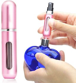 6ml Portable Mini Refillable Empty Perfume Spray Bottle Atomizer Pump Case for Travel and Outgoing (Pink)