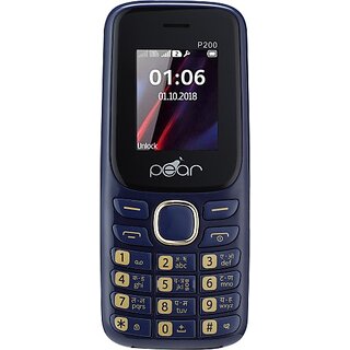                       Pear P200 (Dual Sim, 3000 mAh Battery, 1.8 Inches Display, Blue)                                              