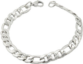 Sullery 8mm widthFigaro Link Chain Silver  Stainless Steel  Bracelet For Men And Women