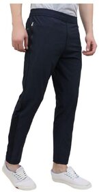 Men's Black Polyester Track Pant