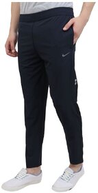 Black Polyester Lycra Track Pant For Men's