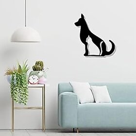 BLIND SHOP Dog  Cat Metal Wall Art - Wall Decoration  Wall Hanging (25x25 inch)  Black Matte Finish