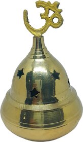 Akhand Jyot Batti Diya Stand / Puja Akhand Diya With Om Symbol Cover / Pooja Religious Diya For Home  Temple