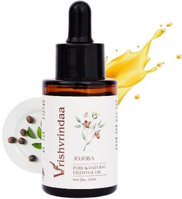 VrishVrindaa Pure Jojoba Oil - Cold-Pressed, Natural Moisturizer for Skin and Hair Care - 25ml