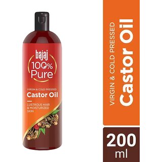                       Bajaj 100 Pure Castor Oil Lustrous Hair  Moisturized Skin 200ml                                              