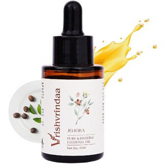 VrishVrindaa Pure Jojoba Oil - Cold-Pressed, Natural Moisturizer for Skin and Hair Care - 25ml VrishVrindaa Pure Jojoba Oil - Cold-Pressed, Natural Moisturizer for Skin and Hair Care - 25ml