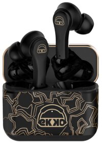 EKKO Earbeat T08 AlterEgo : Mic, ENC Call Noise Cancellation, 40H Playtime, 10MM Driver, Twin Connect, Massive Bass, Water Resistance, Siri & Google(Black Pattern)