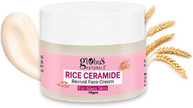 Globus Natural Rice Ceramide Revival Face Cream, For Korean Glass Skin, 50 gm