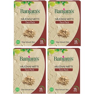                       Banjaras Touch Of Nature Multani Mitti Face Pack 100gm Pack Of 4                                              