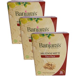                      Banjaras Multani Mitti Face Pack 100gm Pack Of 3                                              