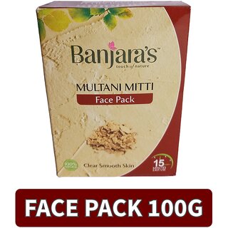                       Face Pack Banjaras Multani Mitti 100gm                                              