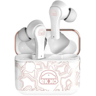 EKKO Earbeat T08 AlterEgo : Mic, ENC Call Noise Cancellation, 40H Playtime, 10MM Driver, Twin Connect, Massive Bass, Water Resistance, Siri & Google(White)