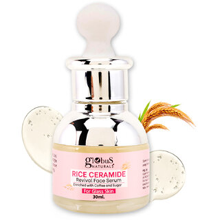 Globus Naturals Rice Ceramide Revival Face Serum, Enriched with Coffee  Walnut, For Glass Skin, 30 ml