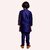 Roundfeet Boys Solid Pure Silk Kurta and Pyjama Set (Dark Blue)