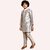 Roundfeet Boys Solid Pure Silk Kurta and Pyjama Set (Grey)