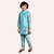 Roundfeet Boys Solid Pure Silk Kurta and Pyjama Set (Blue)