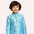 Roundfeet Boys Solid Pure Silk Kurta and Pyjama Set (Blue)