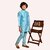 Roundfeet Boys Solid Pure Silk Kurta and Pyjama Set (Blue)