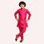 Roundfeet Boys Solid Pure Silk Kurta and Pyjama Set (Red)