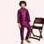 Roundfeet Boys Solid Pure Silk Kurta and Pyjama Set (Purple)