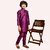 Roundfeet Boys Solid Pure Silk Kurta and Pyjama Set (Purple)